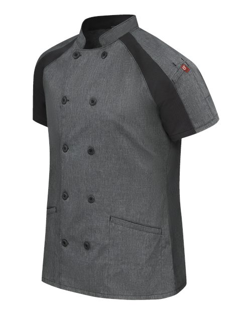 Chef Designs 051W - Charcoal Heather/ Charcoal/ Black Mesh (direct side)