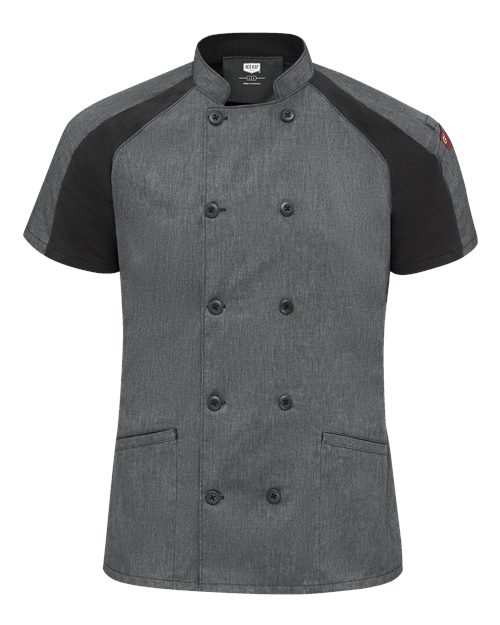 Chef Designs 051W - Charcoal Heather/ Charcoal/ Black Mesh (front)