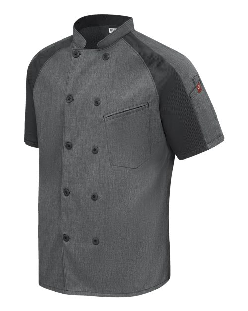 Chef Designs 052M - Charcoal Heather/ Charcoal/ Black Mesh (direct side)