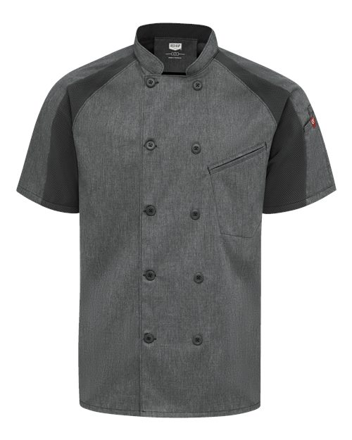 Chef Designs 052M - Charcoal Heather/ Charcoal/ Black Mesh (front)