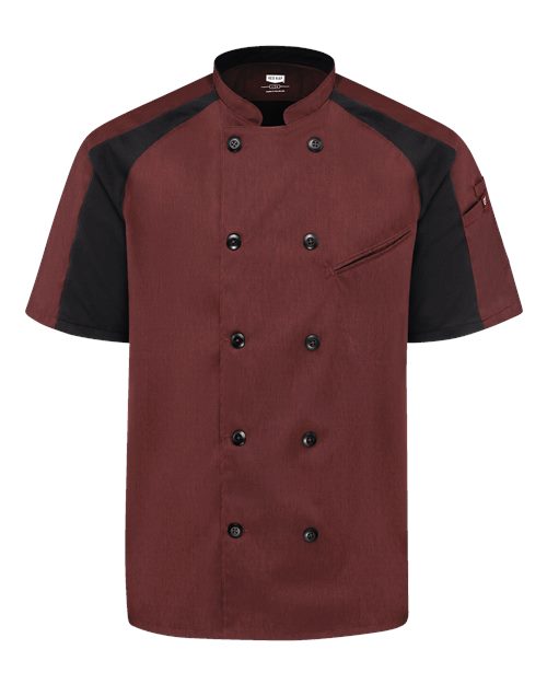 Chef Designs 052M - Merlot Heather/ Black Mesh (front)