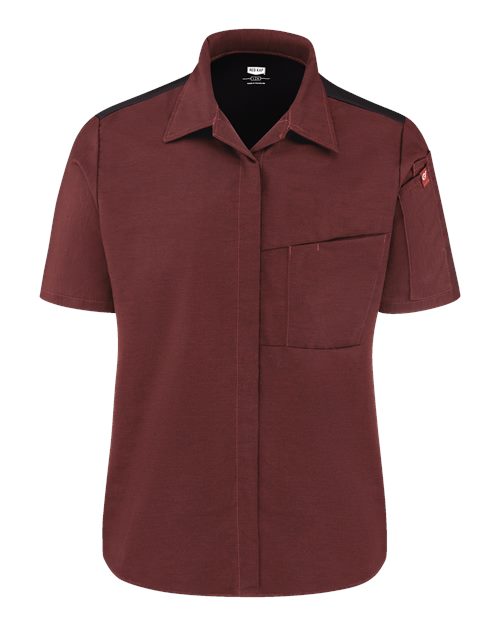 Chef Designs 501W - Merlot Heather/ Black (front)