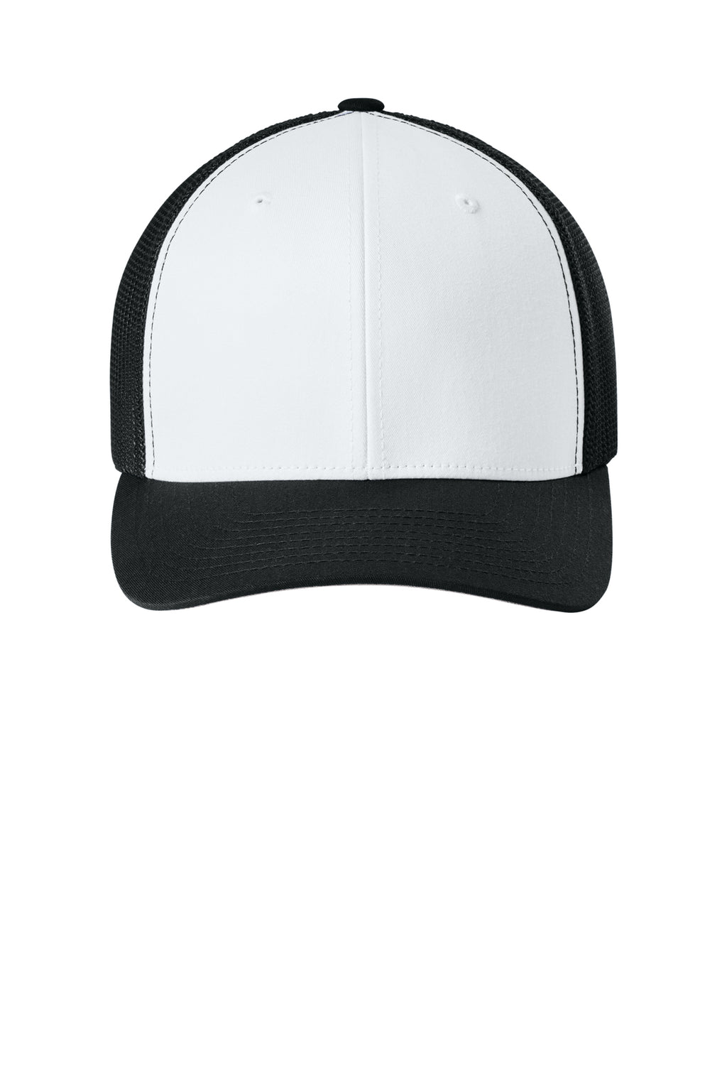 Flexfit Trucker Mesh Cap - BlkWhBlk - Front