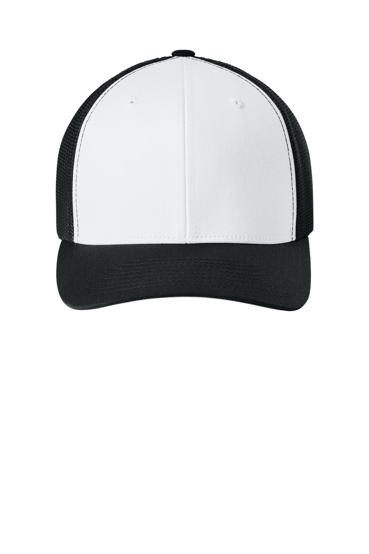 Flexfit Trucker Mesh Cap - BlkWhBlk - Front