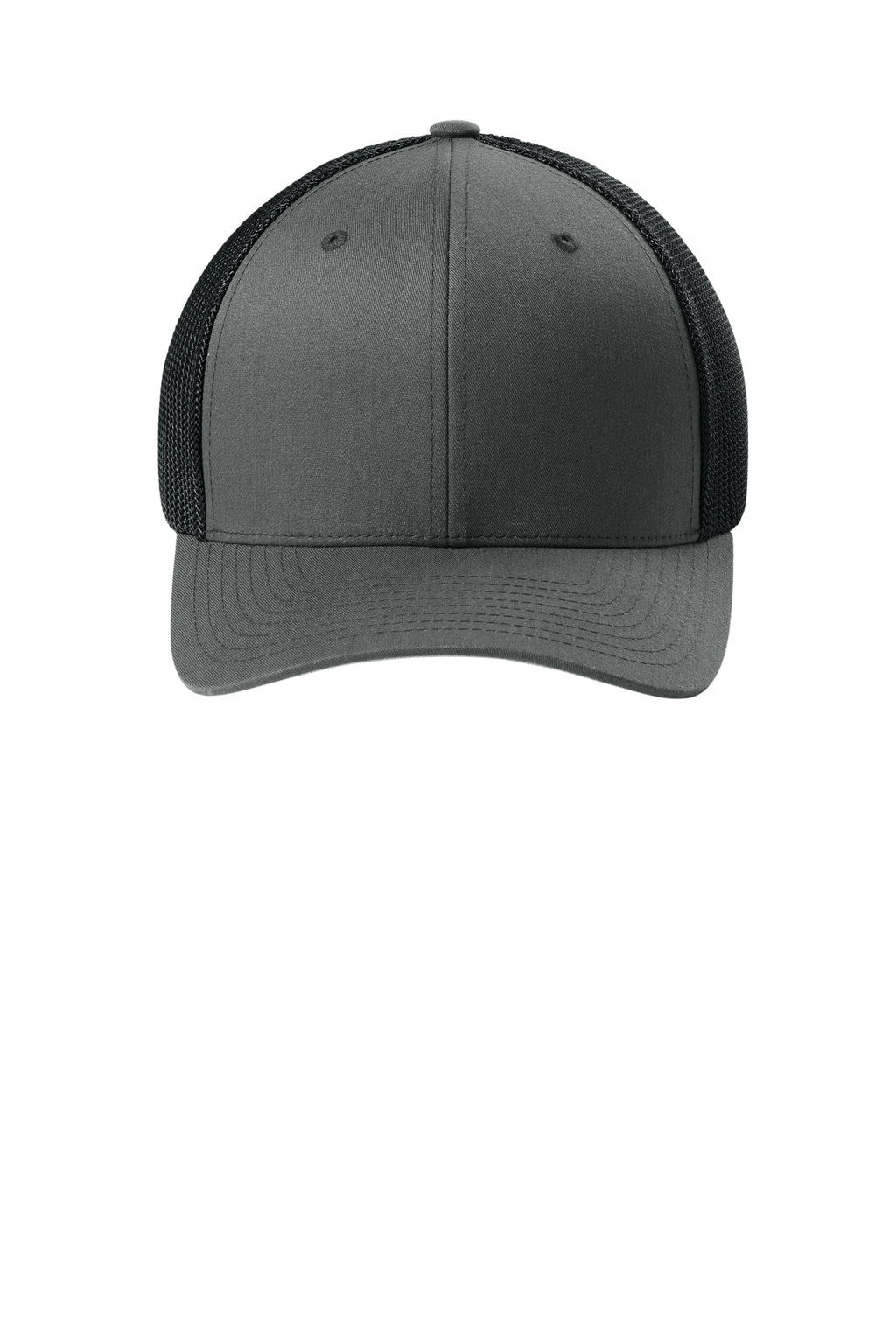 Flexfit Trucker Mesh Cap - CharBlk - Front