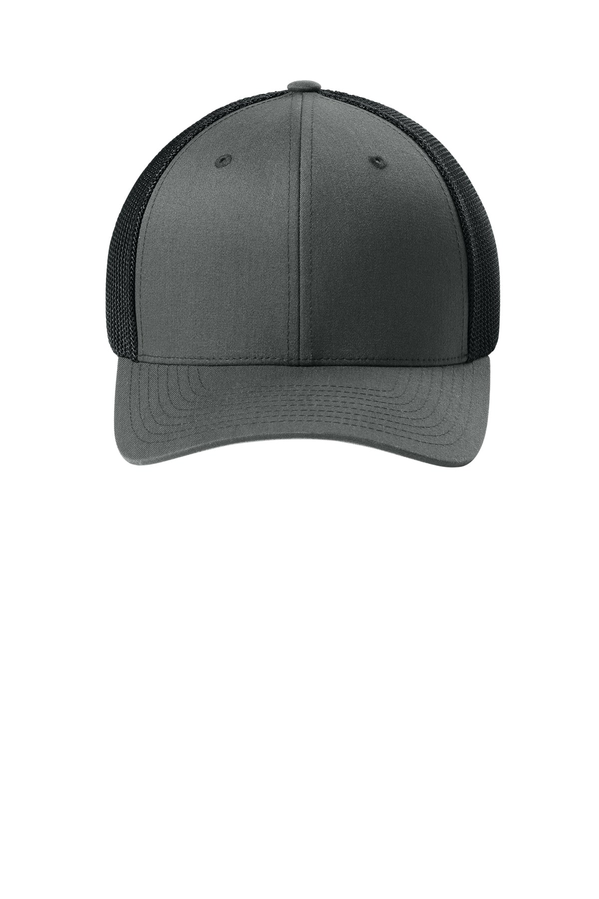 Flexfit Trucker Mesh Cap - CharBlk - Front