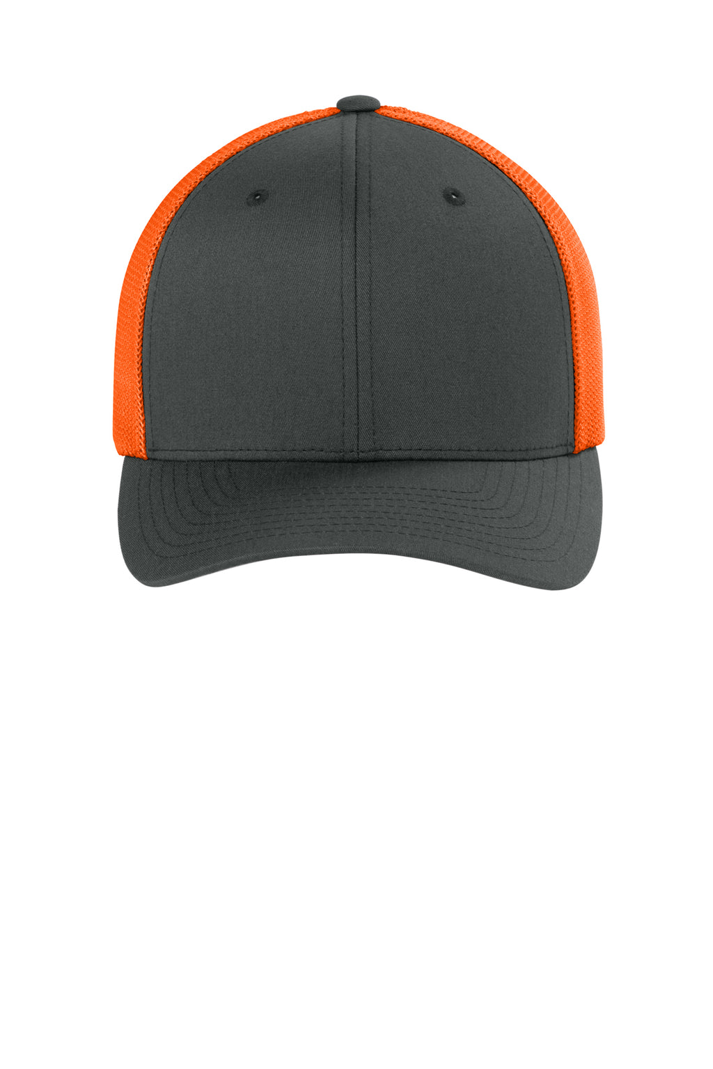 Flexfit Trucker Mesh Cap - ChrNeOrng - Front