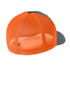 Flexfit Trucker Mesh Cap - ChrNeOrng - Back