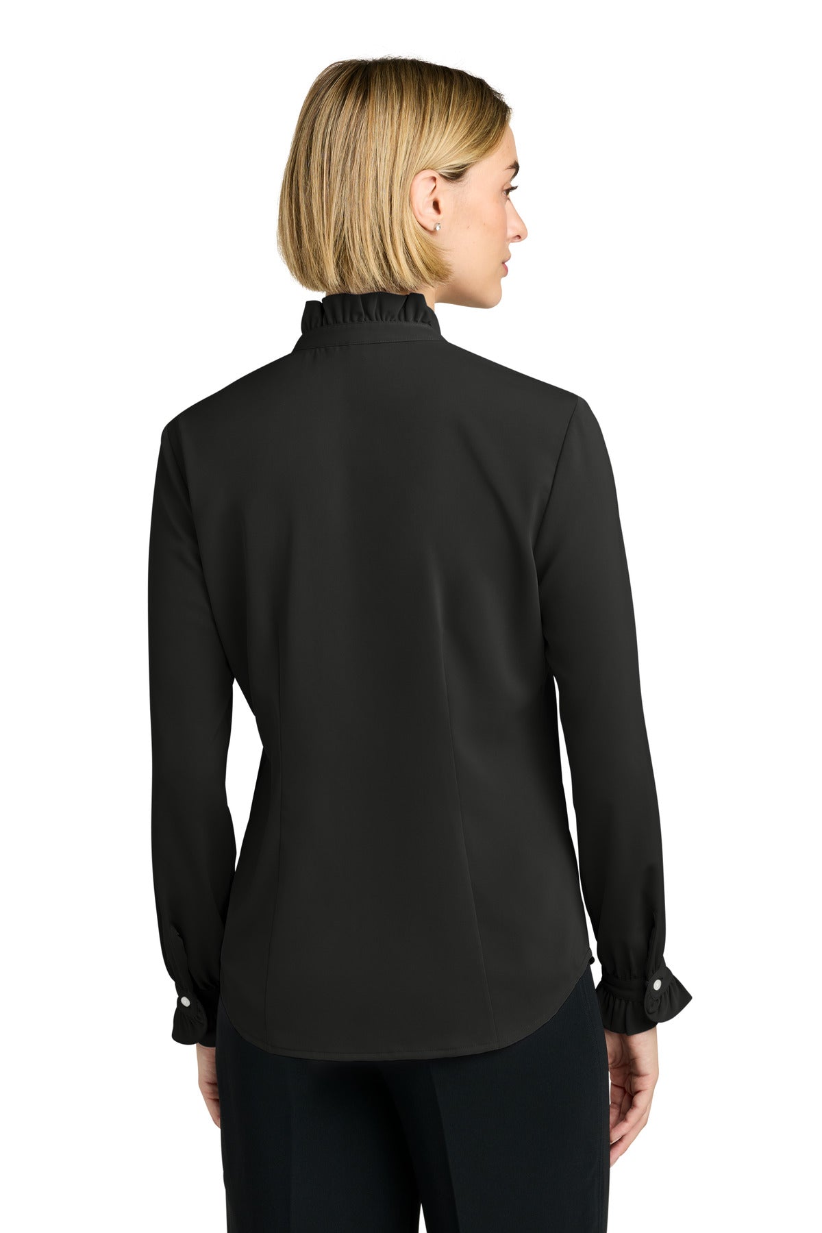 Brooks Brothers Women's Long Sleeve Ruffle Collar Blouse BB18011