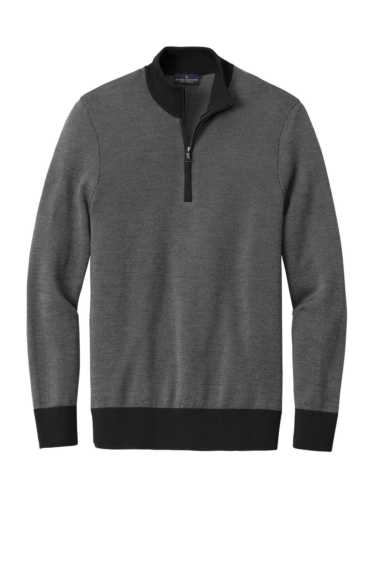 Brooks Brothers Washable Merino Birdseye 1/4-Zip Sweater BB18412