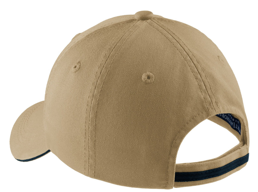 Port Authority Sandwich Bill Cap with Striped Closure.  C830