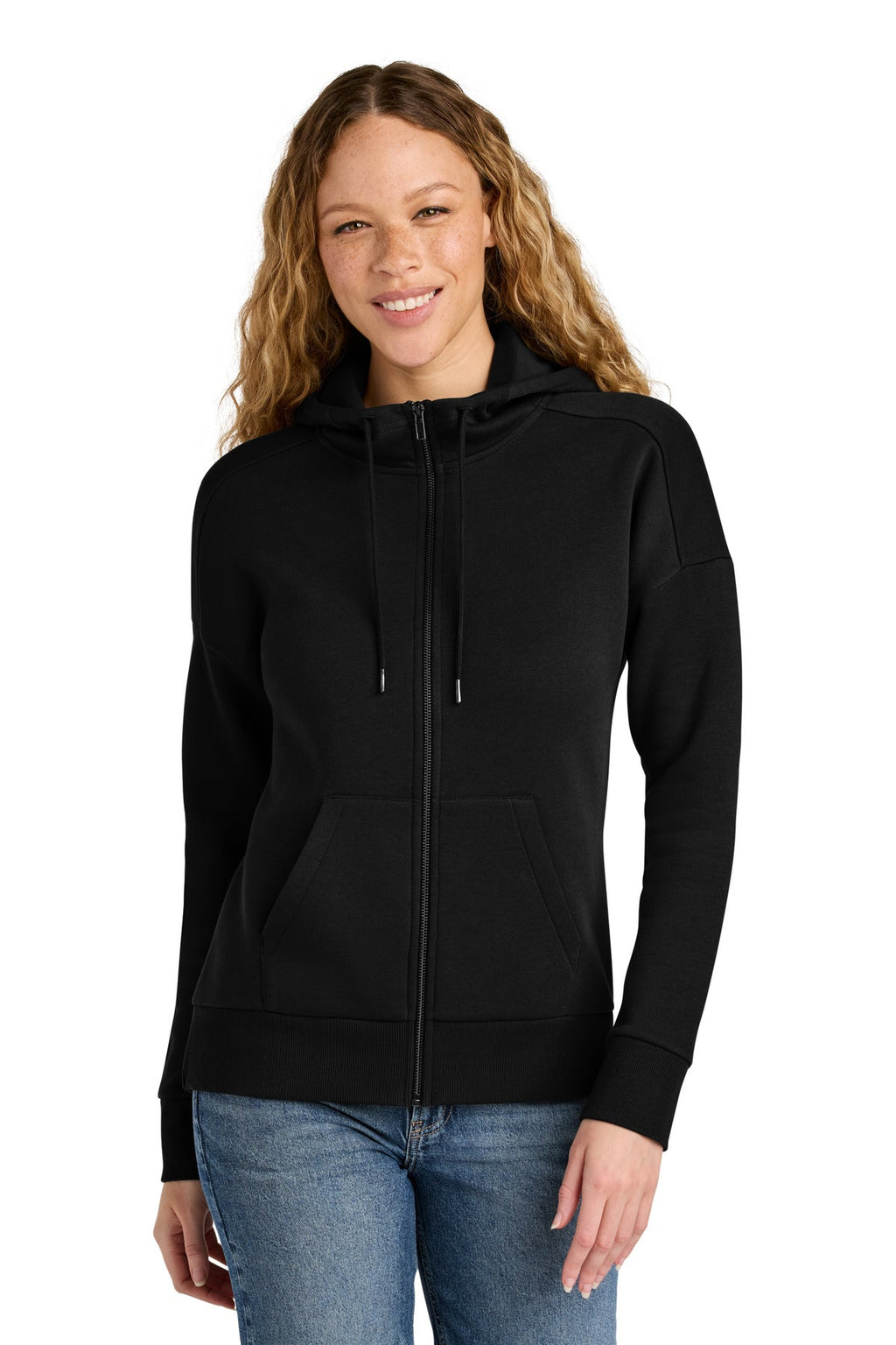 District  Women's Perfect Weight  Fleece Drop Shoulder Full-Zip Hoodie DT1104