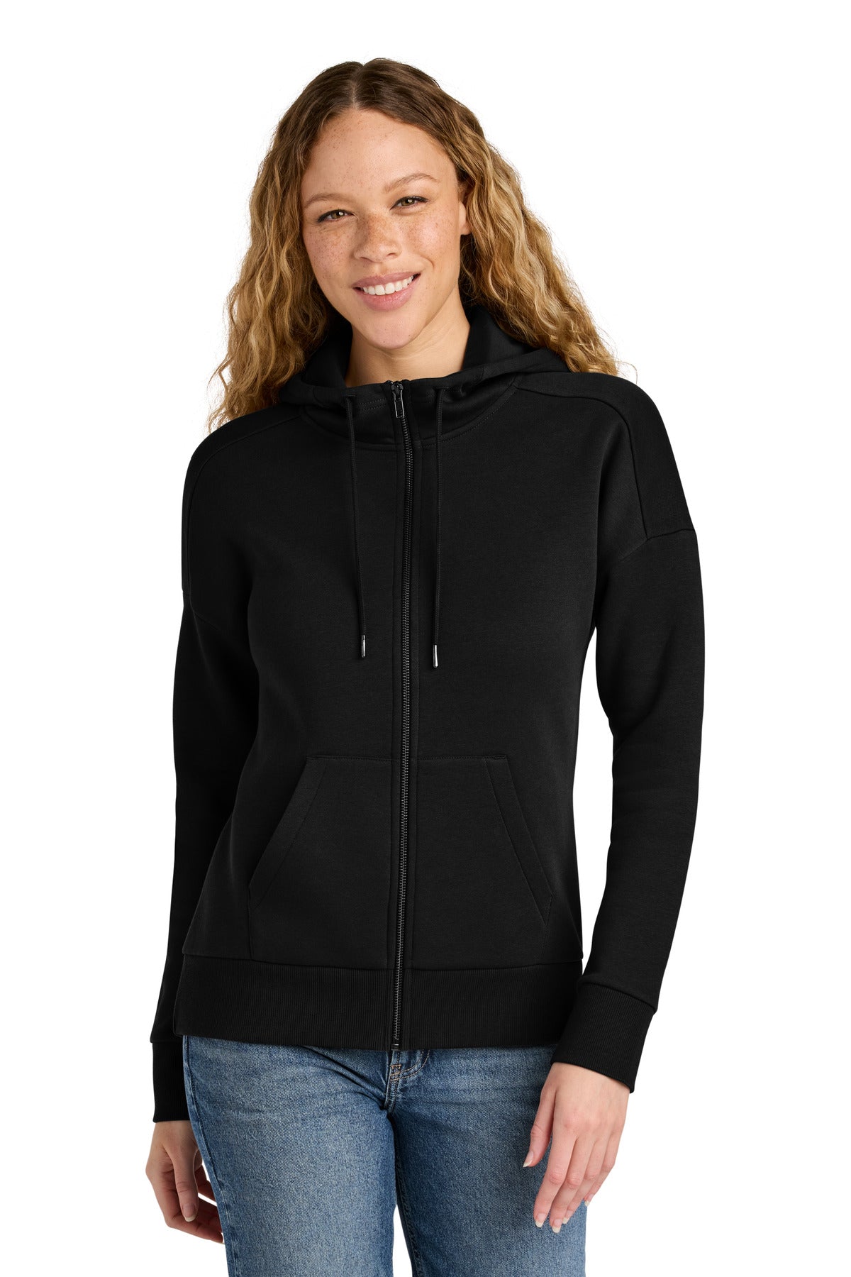 District  Women's Perfect Weight  Fleece Drop Shoulder Full-Zip Hoodie DT1104