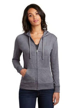 District Women's Fitted Jersey Full-Zip Hoodie. DT2100