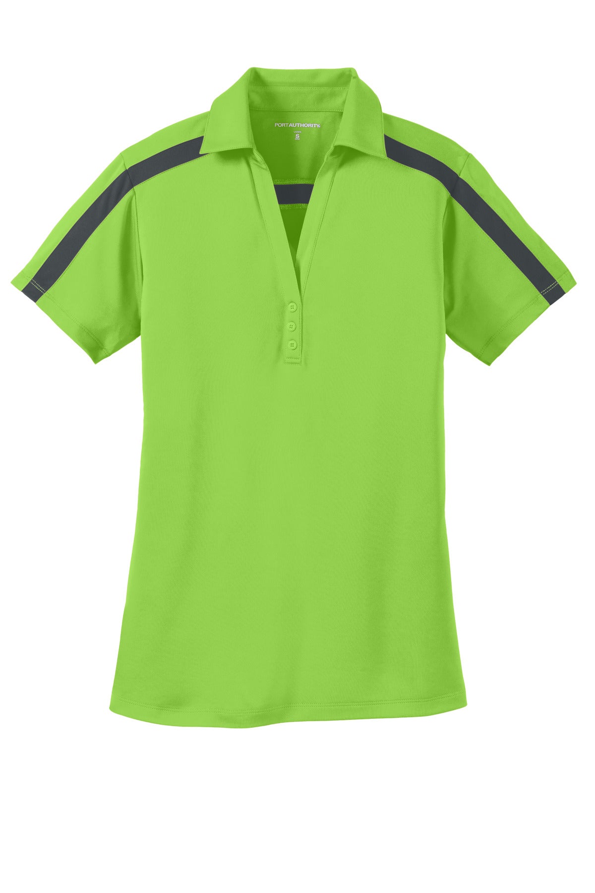 Port Authority Women's Silk Touch Performance Colorblock Stripe Polo. L547
