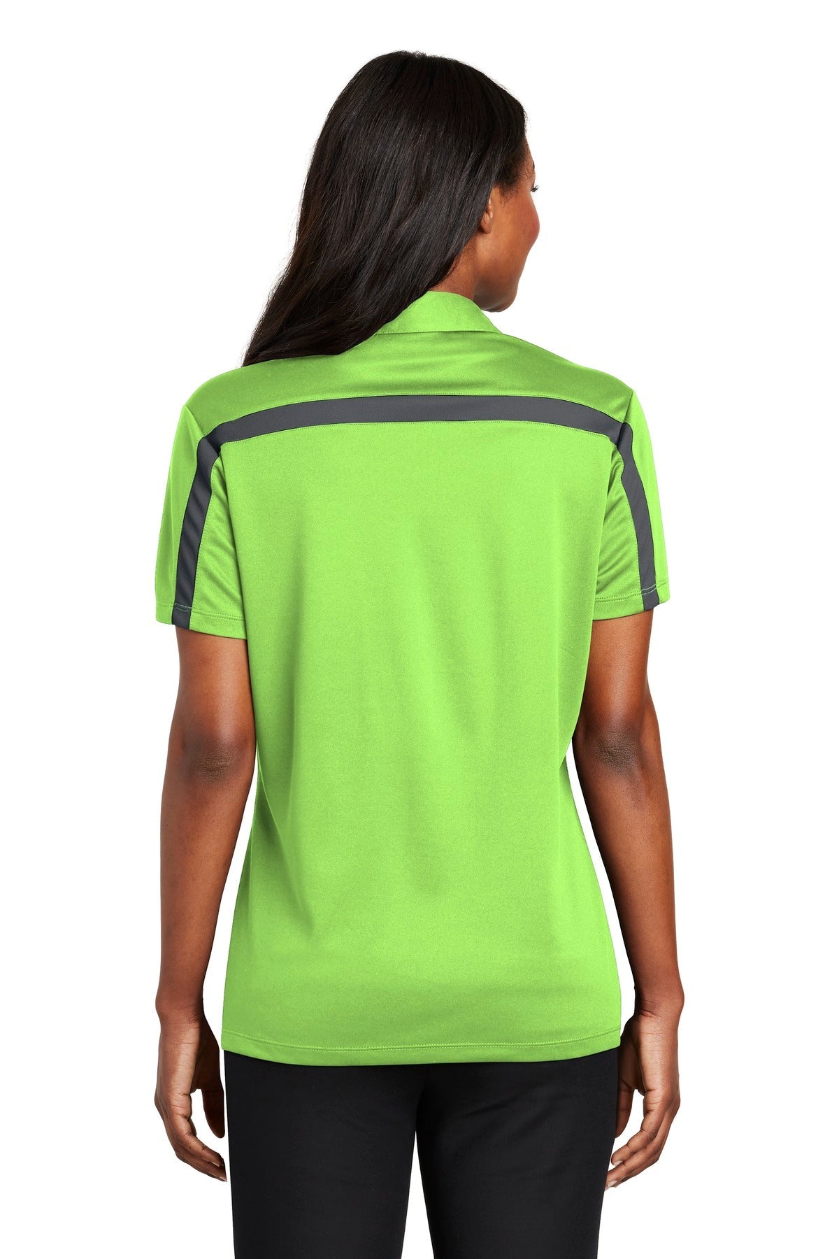 Port Authority Women's Silk Touch Performance Colorblock Stripe Polo. L547