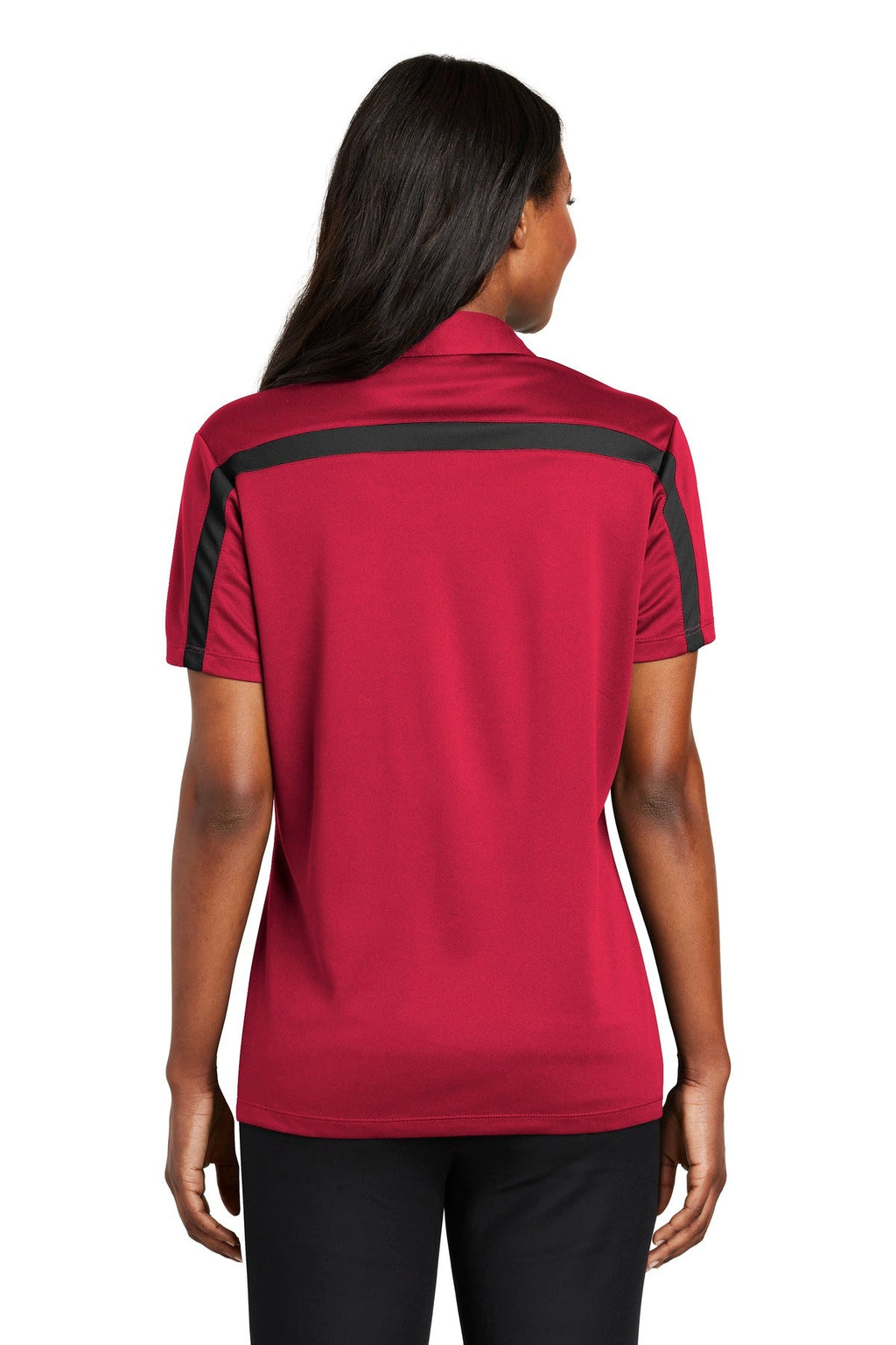Port Authority Women's Silk Touch Performance Colorblock Stripe Polo. L547