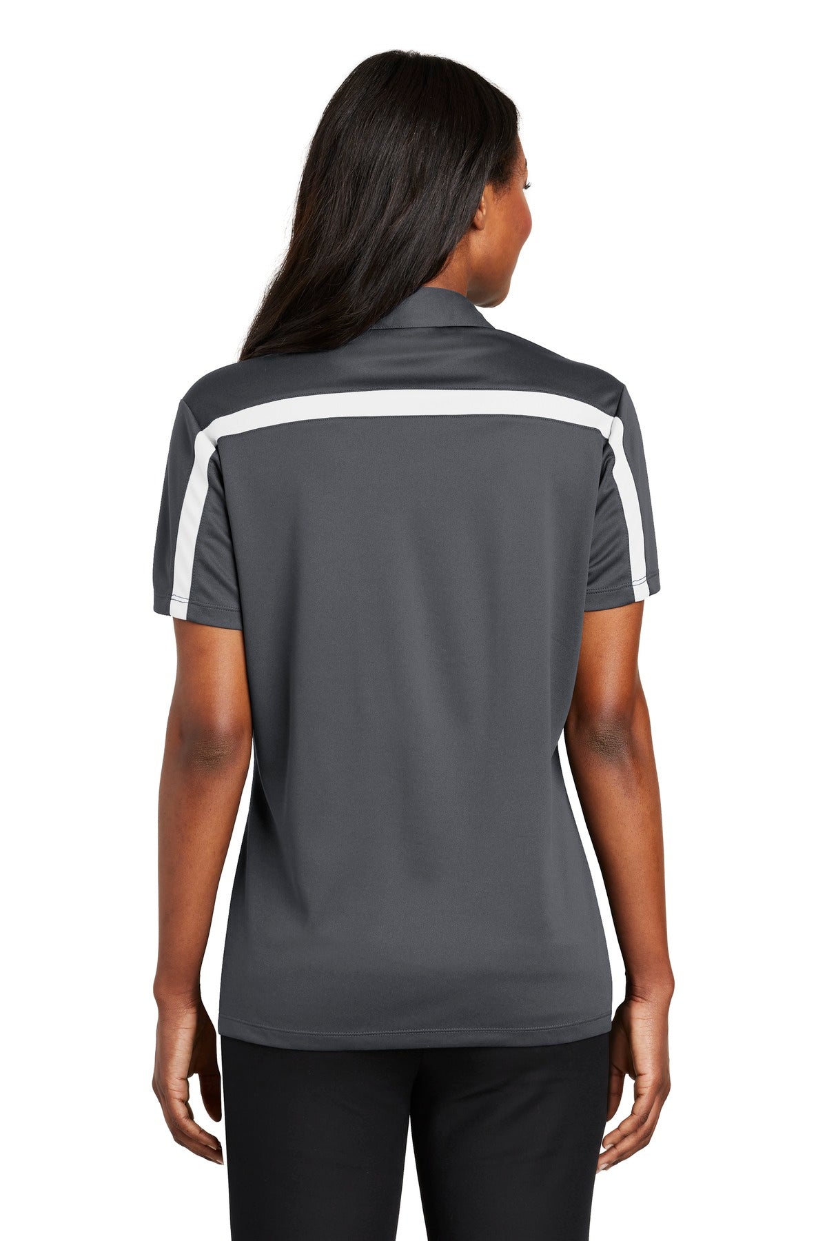 Port Authority Women's Silk Touch Performance Colorblock Stripe Polo. L547