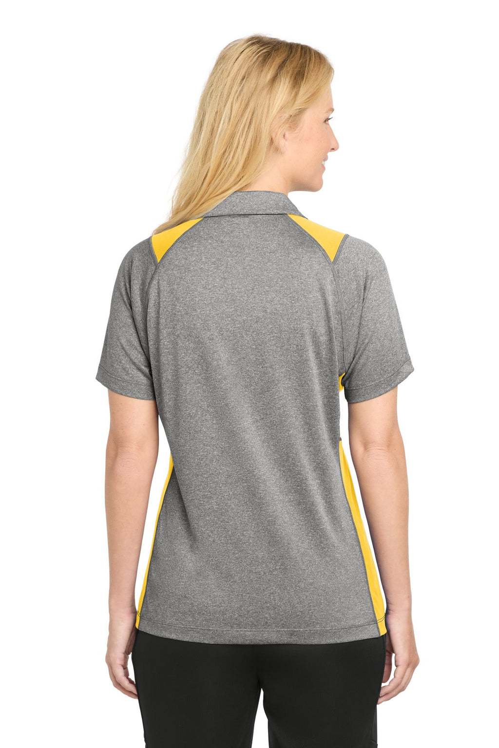 Sport-Tek Women's Heather Colorblock Contender Polo. LST665