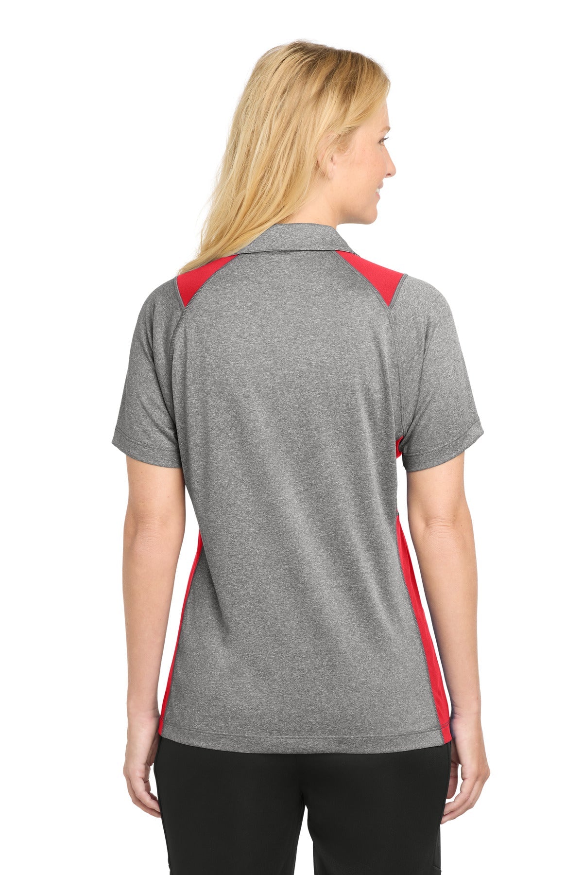 Sport-Tek Women's Heather Colorblock Contender Polo. LST665