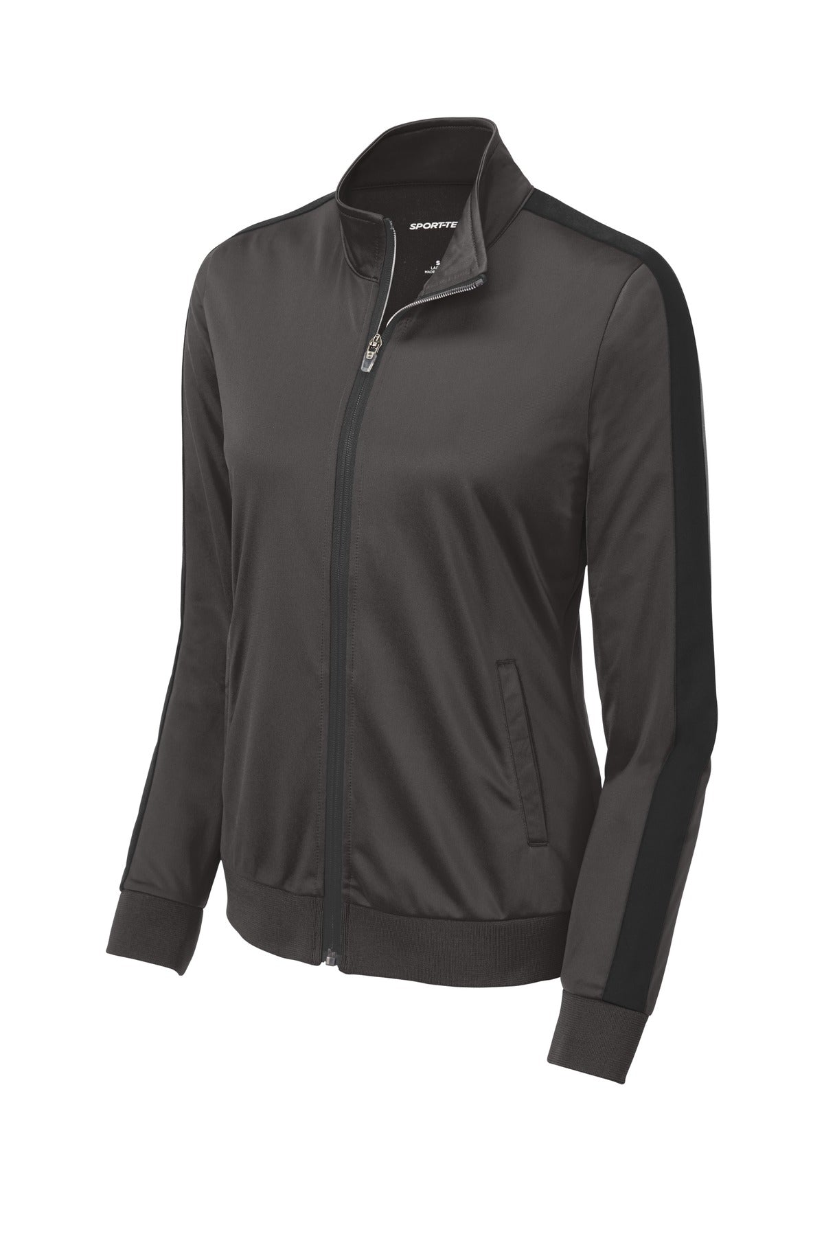 Sport-Tek  Ladies Tricot Sleeve Stripe Track Jacket. LST94
