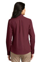 Port Authority Women's Long Sleeve Carefree Poplin Shirt. LW100