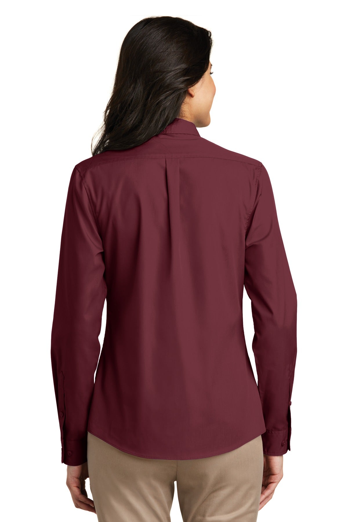 Port Authority Women's Long Sleeve Carefree Poplin Shirt. LW100