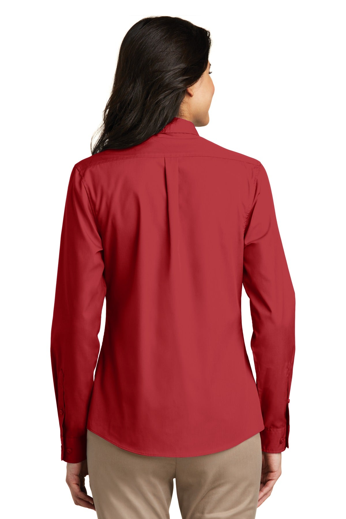 Port Authority Women's Long Sleeve Carefree Poplin Shirt. LW100