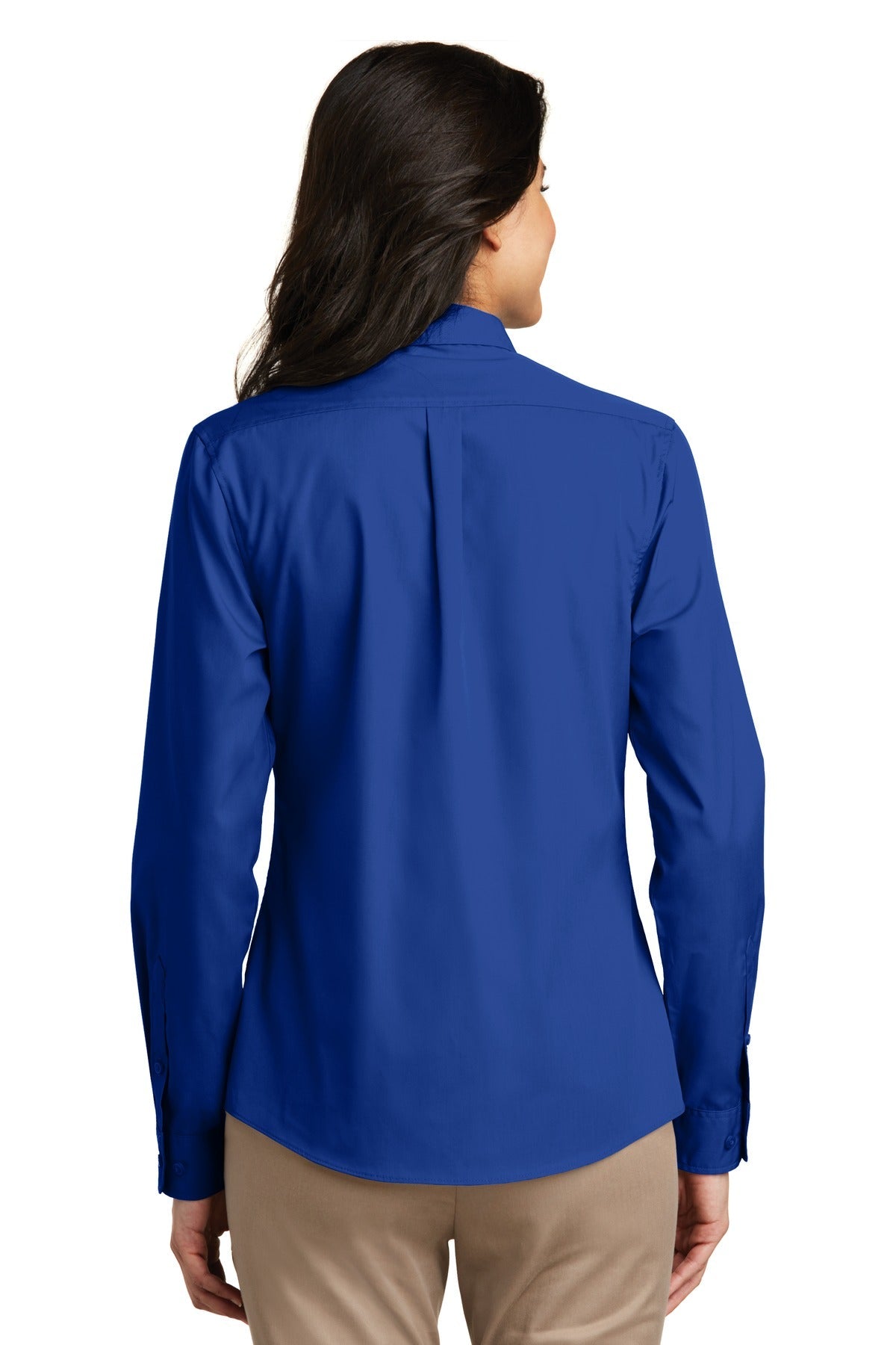 Port Authority Women's Long Sleeve Carefree Poplin Shirt. LW100