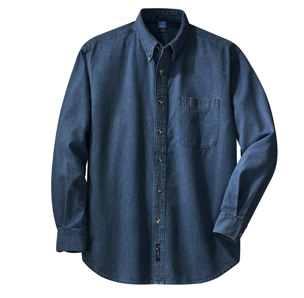Port & Co Long Sleeve Value Denim Shirt. SP10