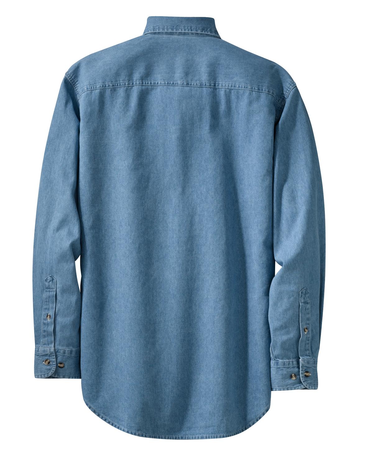 Port & Co Long Sleeve Value Denim Shirt. SP10