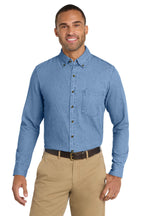 Port & Co Long Sleeve Value Denim Shirt. SP10