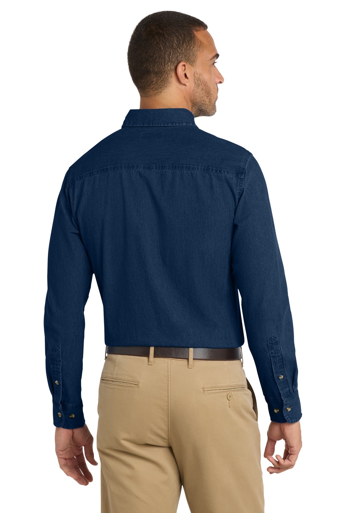 Port & Co Long Sleeve Value Denim Shirt. SP10