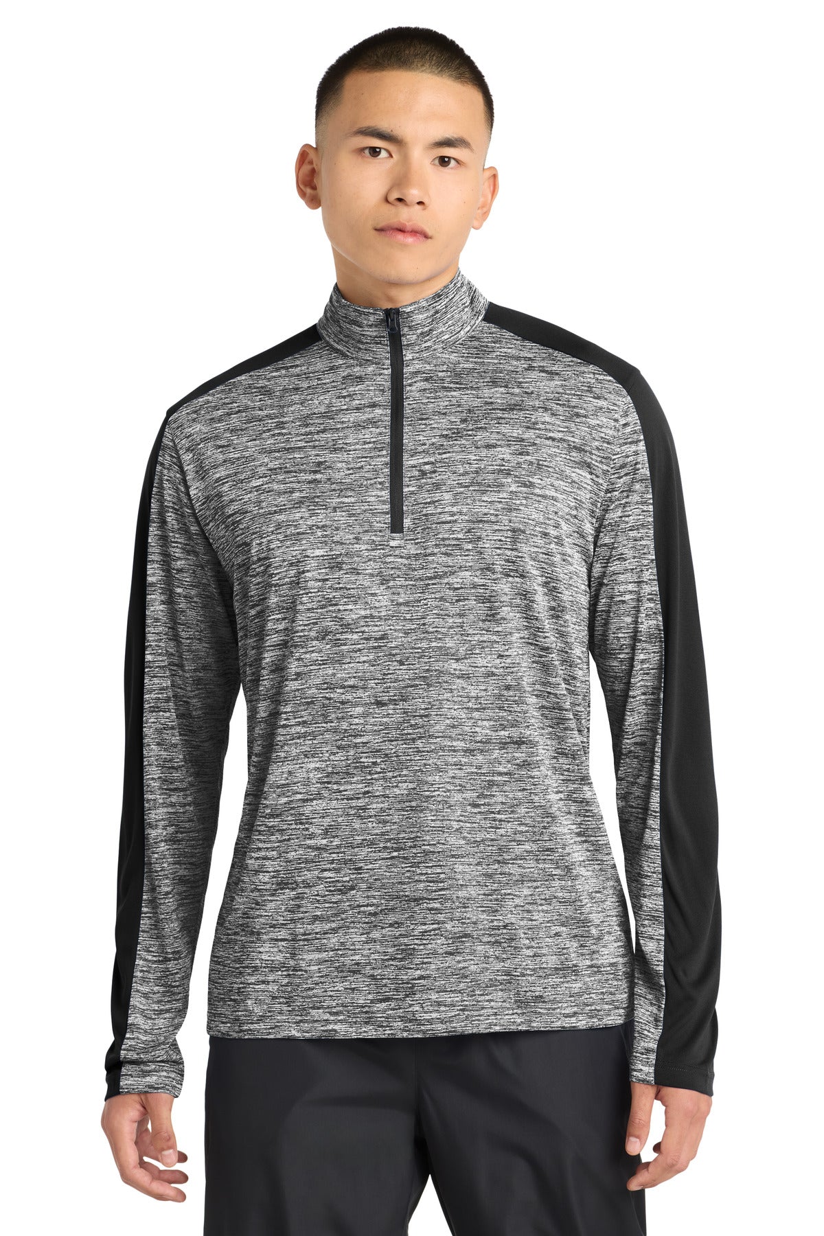 Sport-Tek PosiCharge Electric Heather Colorblock 1/4-Zip Pullover. ST397