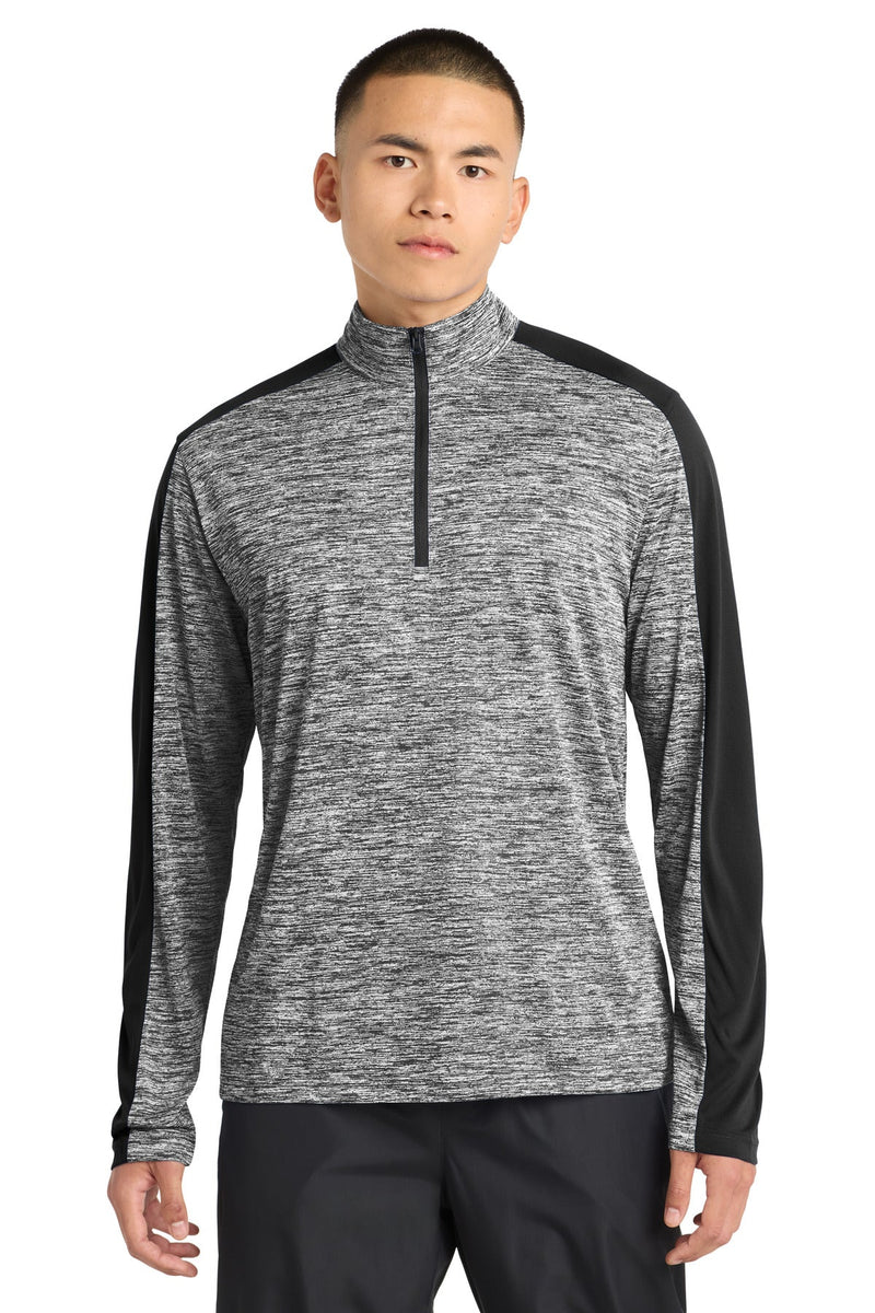 Sport-Tek PosiCharge Electric Heather Colorblock 1/4-Zip Pullover. ST397