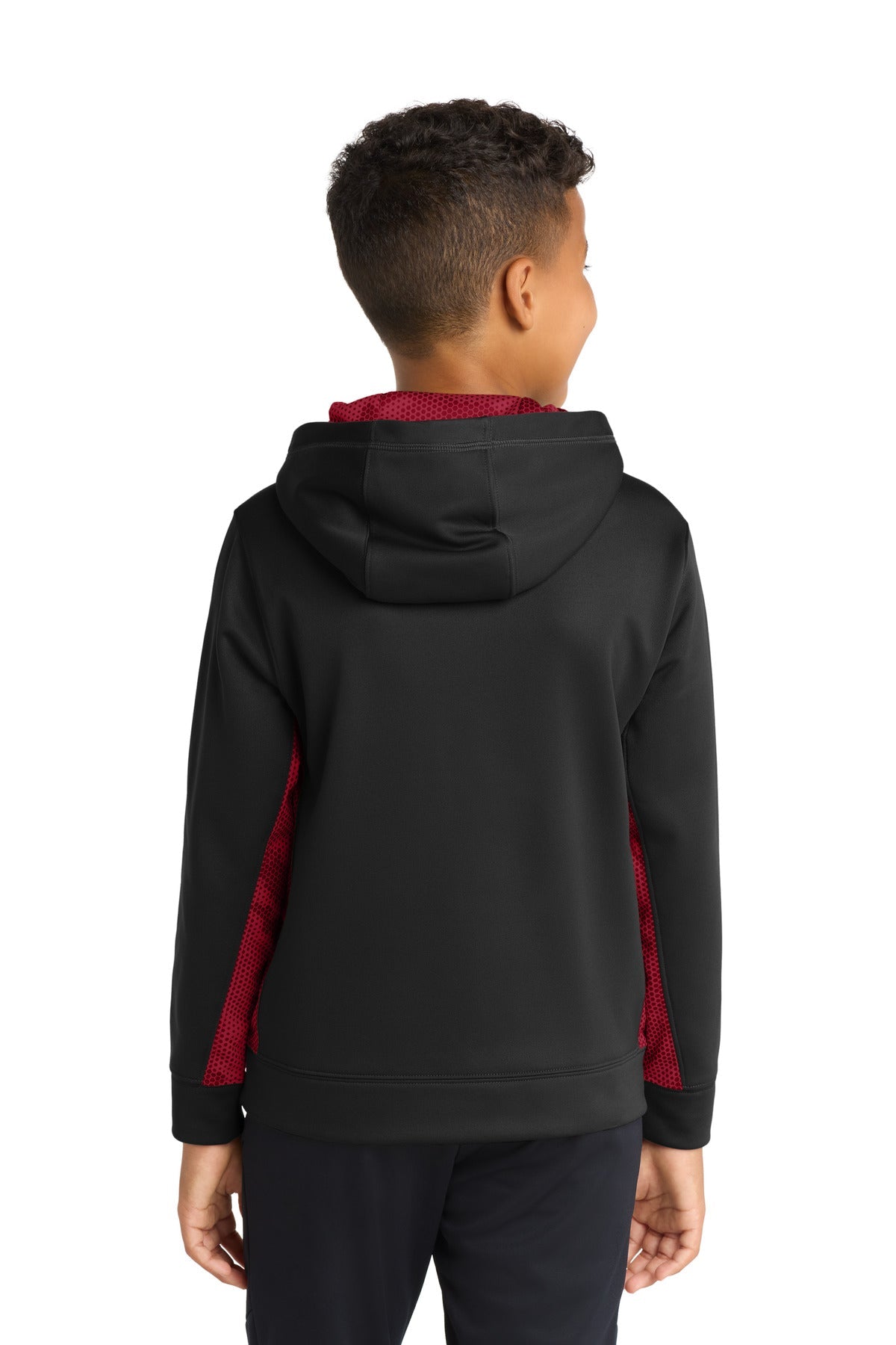 Sport-Tek Youth Sport-Wick CamoHex Fleece Colorblock Hooded Pullover.  YST239