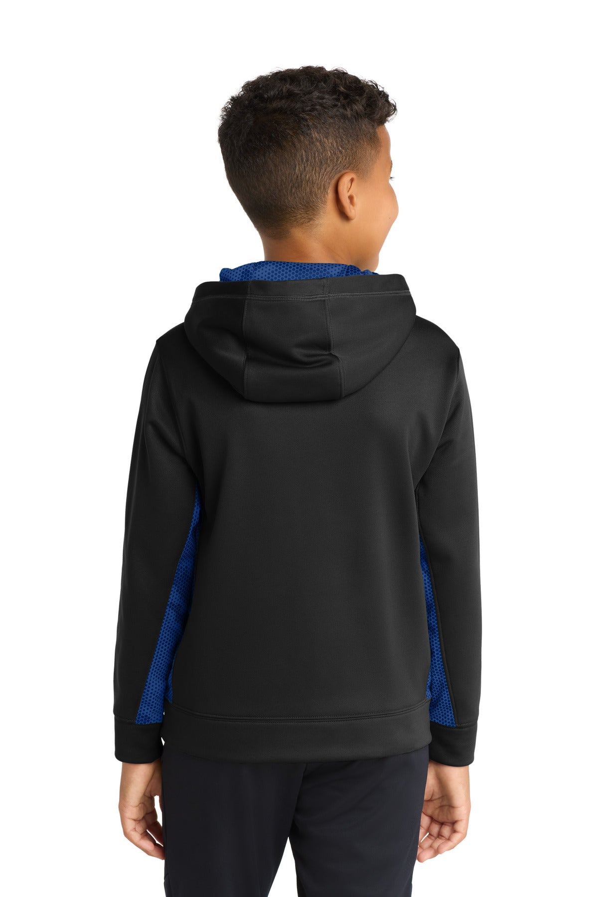 Sport-Tek Youth Sport-Wick CamoHex Fleece Colorblock Hooded Pullover.  YST239