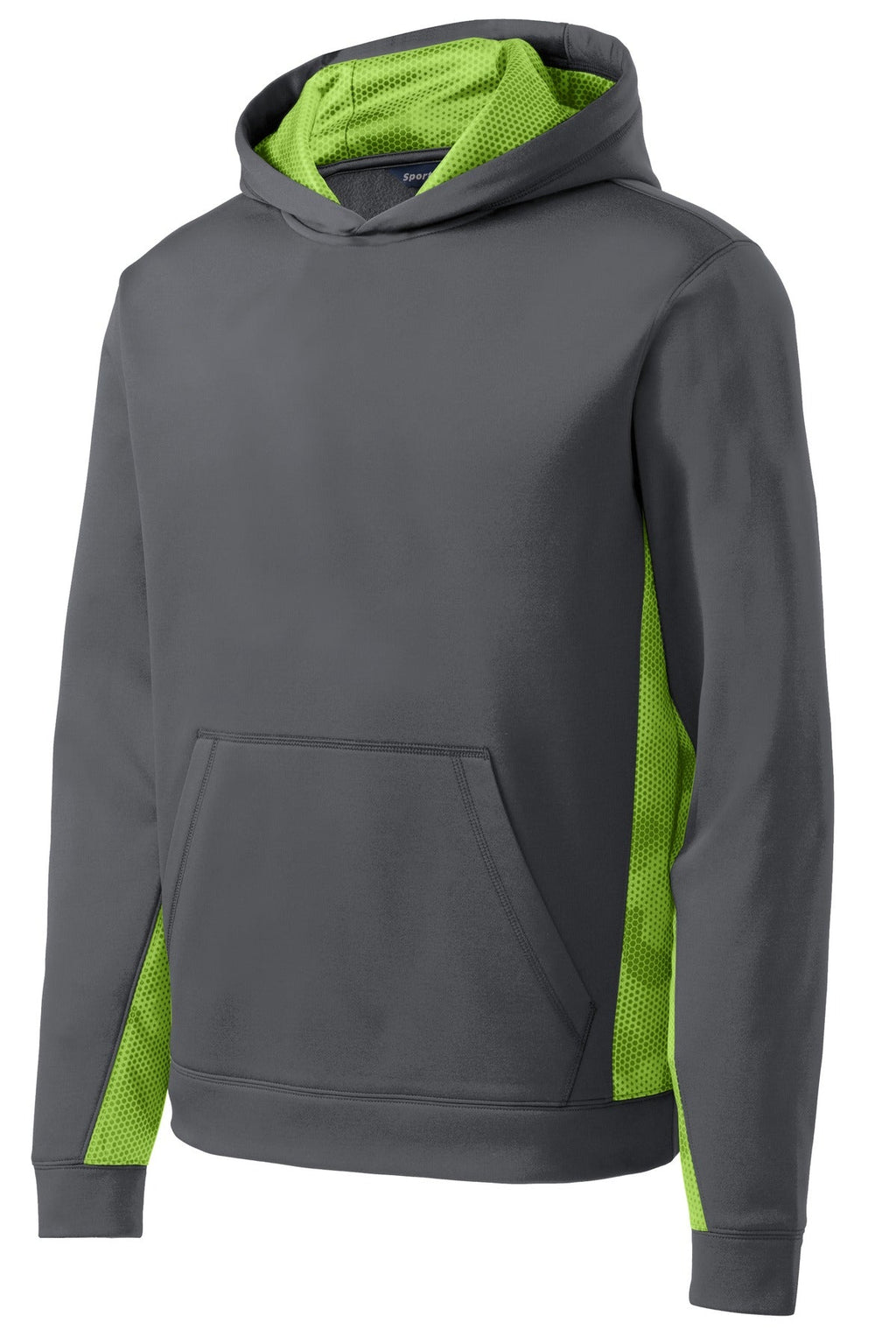 Sport-Tek Youth Sport-Wick CamoHex Fleece Colorblock Hooded Pullover.  YST239
