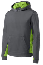 Sport-Tek Youth Sport-Wick CamoHex Fleece Colorblock Hooded Pullover.  YST239