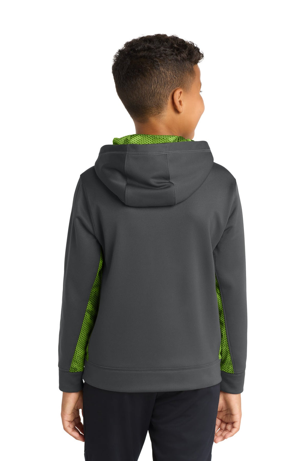 Sport-Tek Youth Sport-Wick CamoHex Fleece Colorblock Hooded Pullover.  YST239