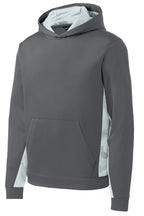 Sport-Tek Youth Sport-Wick CamoHex Fleece Colorblock Hooded Pullover.  YST239