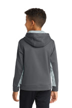 Sport-Tek Youth Sport-Wick CamoHex Fleece Colorblock Hooded Pullover.  YST239