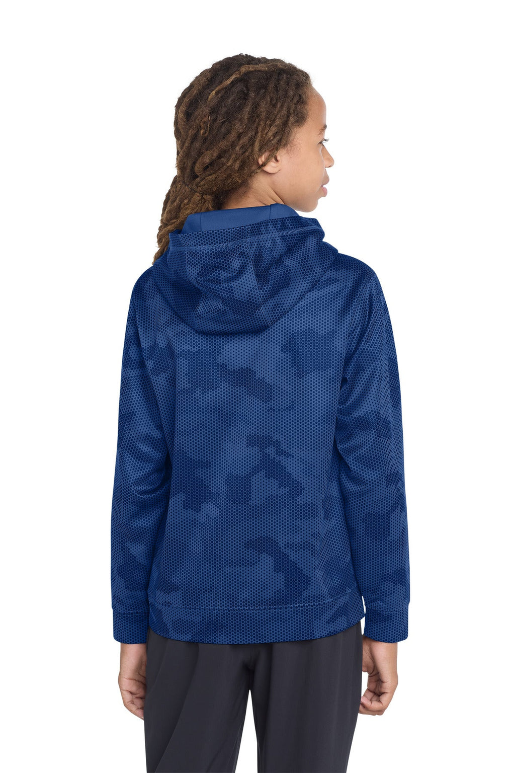 Sport-Tek Youth Sport-Wick CamoHex Fleece Hooded Pullover.  YST240