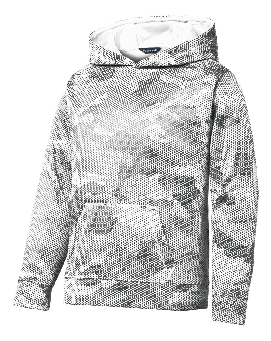 Sport-Tek Youth Sport-Wick CamoHex Fleece Hooded Pullover.  YST240